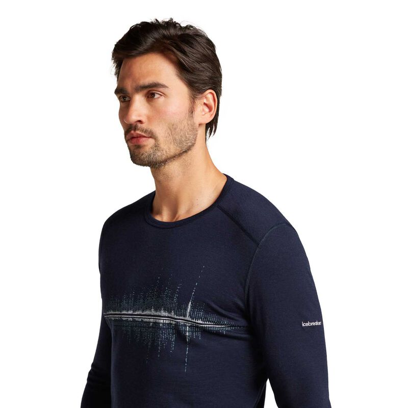 Icebreaker M Merino 200 Oasis LS Crewe Snow Wave image number 6